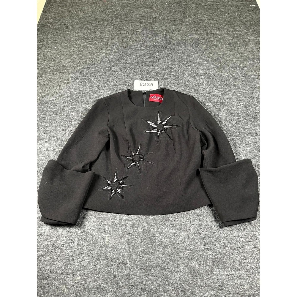 Céluette New York Black‎ Cropped Top Womens 40 Black Star Cutout Detail Formal